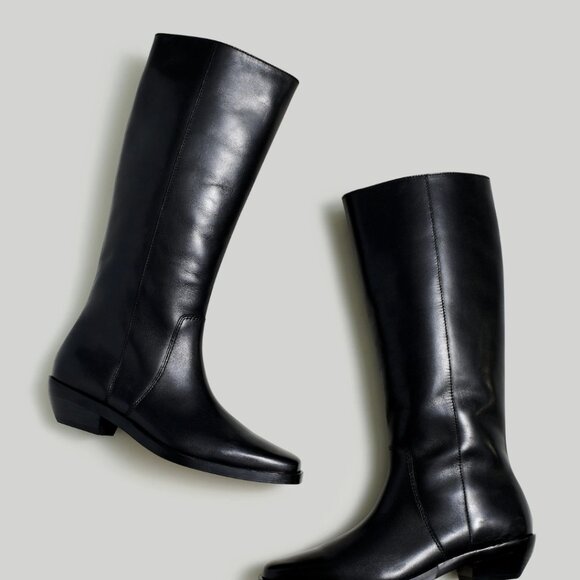 Madewell Antoine Tall Boot Black Leather Women's Size 6.5 NEW Western Ish - Picture 1 of 10
